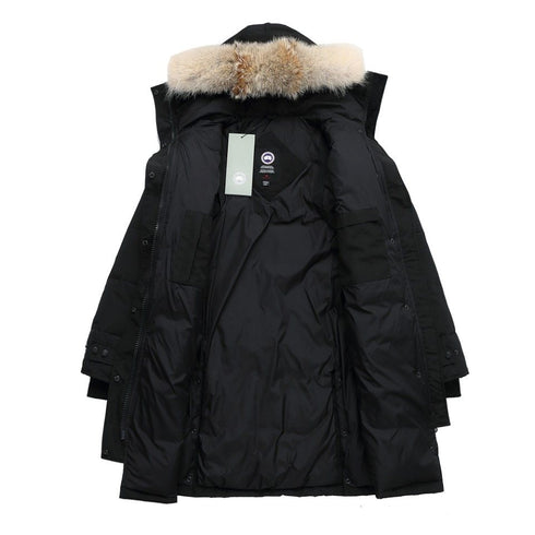 Canada Goose Long Quilted Fur-Trim Hood Puffer Jacket