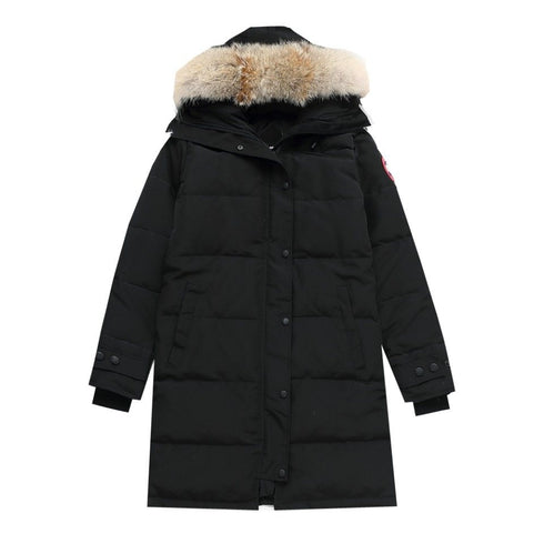 Canada Goose Long Quilted Fur-Trim Hood Puffer Jacket