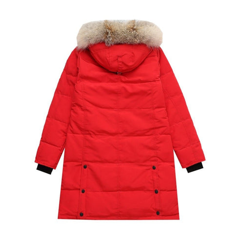 Canada Goose Long Quilted Fur-Trim Hood Puffer Jacket