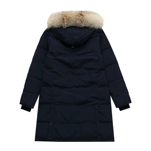 Canada Goose Long Quilted Fur-Trim Hood Puffer Jacket