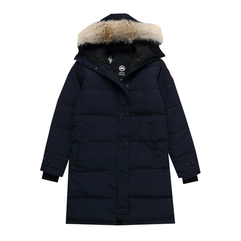 Canada Goose Long Quilted Fur-Trim Hood Puffer Jacket