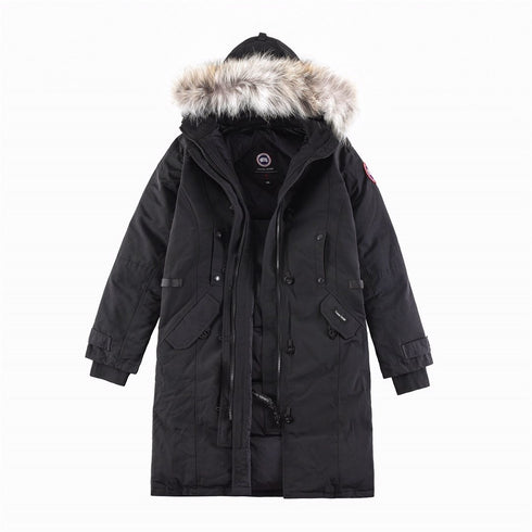 Canada Goose Women's Fur-Trim Hooded Long Down Jacket