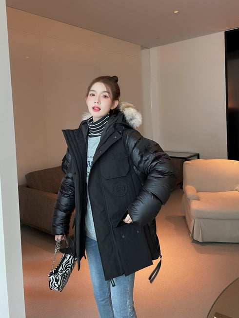 Canada Goose Fur-Trim Hooded Puffer Jacket