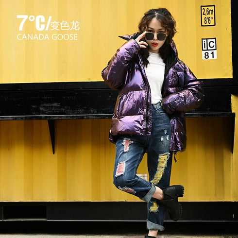 Canada Goose Iridescent Purple Hooded Puffer Jacket