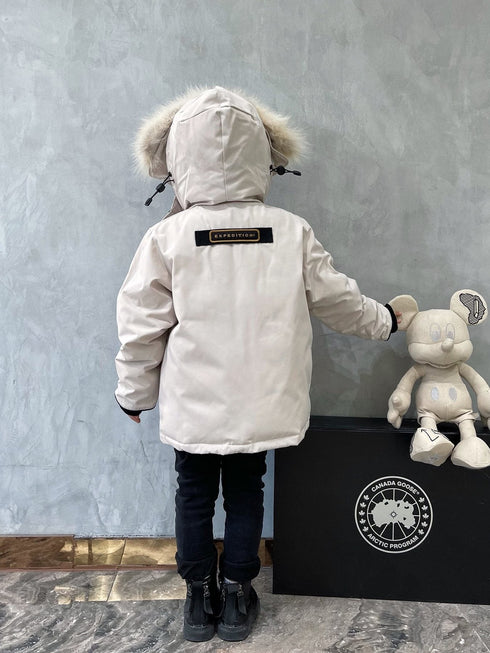 Canada Goose Kids' Fur-Trim Hooded Down Jacket