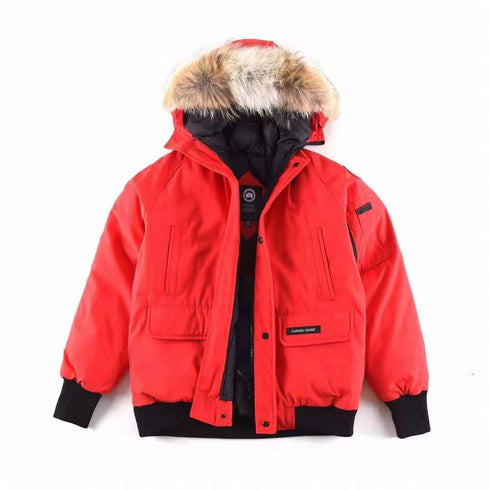 Canada Goose Fur-Trim Hooded Bomber Jacket