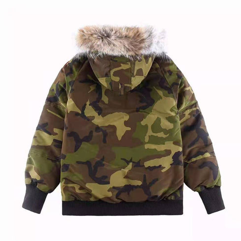 Canada Goose Fur-Trim Hooded Bomber Jacket