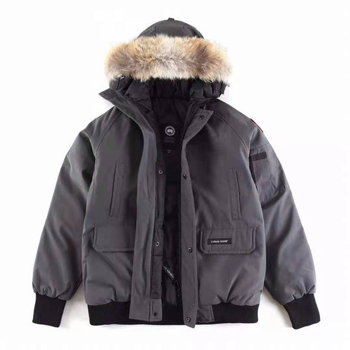 Canada Goose Fur-Trim Hooded Bomber Jacket