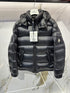 Moncler Black Glossy Hooded Puffer Coat