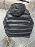 Moncler Black Glossy Hooded Puffer Coat