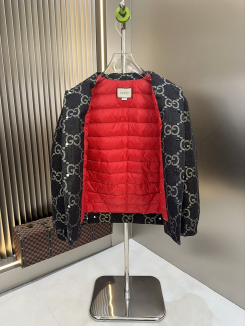 GUCCI Monogram Padded Button-Front Jacket