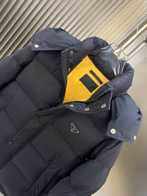 Prada Navy Hooded Puffer Jacket
