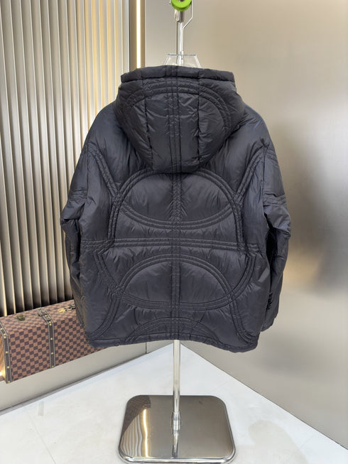 Moncler Black Hooded Quilted Puffer Coat