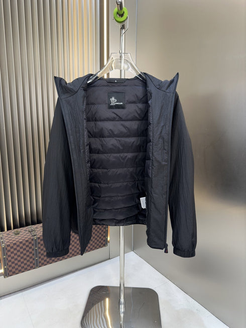 Moncler Black Hooded Puffer Coat