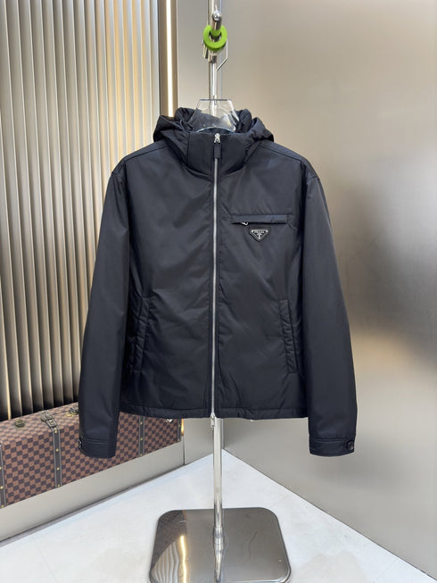 Prada Black Hooded Puffer Jacket