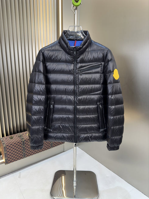 Moncler Black Quilted Puffer Coat with Contrast Lining