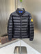 Moncler Black Quilted Puffer Coat with Contrast Lining
