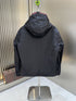 Moncler Black Hooded Contrast Zip Coat