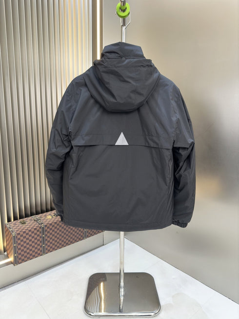 Moncler Black Hooded Puffer Coat