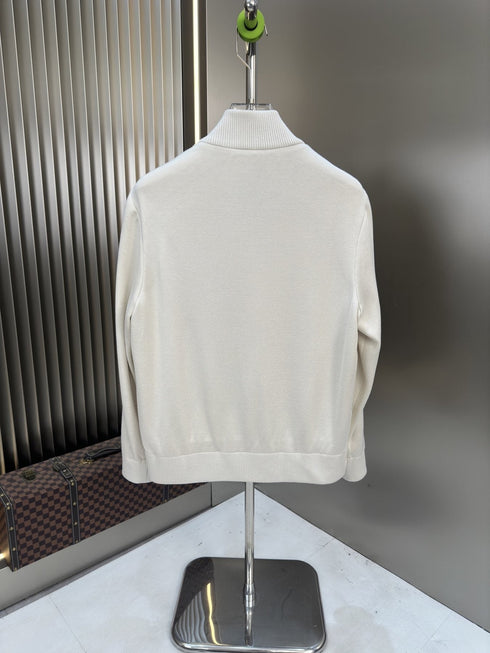 Moncler Quilted Knit-Sleeve Zip Jacket