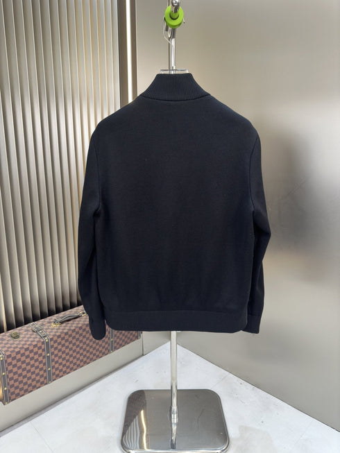 Moncler Quilted Knit-Sleeve Zip Jacket