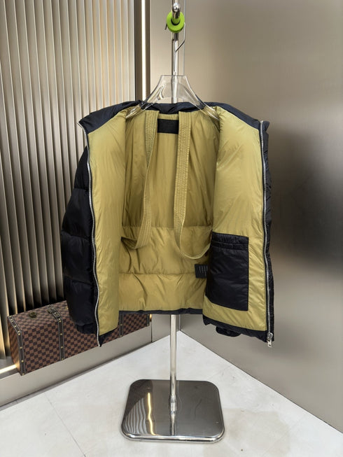 Prada Black Quilted Puffer Jacket with Contrast Lining