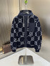 Gucci Navy Hooded Monogram Puffer Jacket