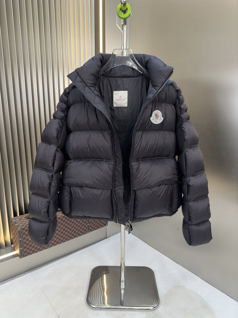 Moncler Black Hooded Quilted Puffer Coat