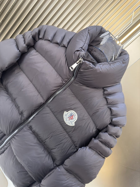 Moncler Black Hooded Quilted Puffer Coat