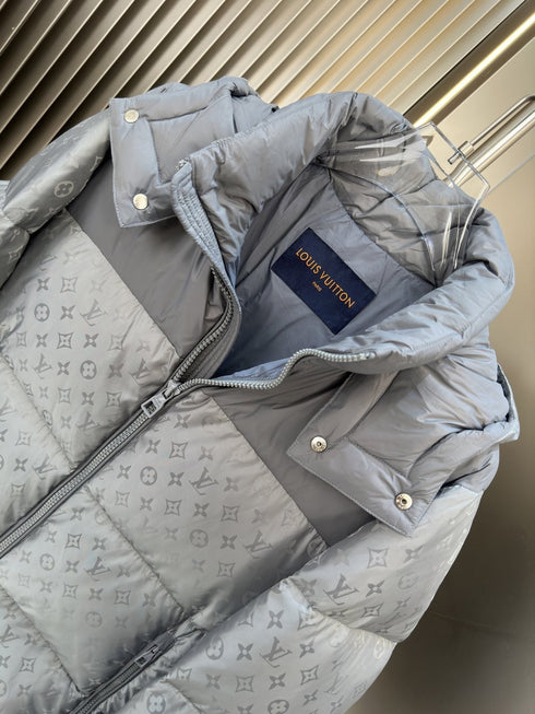 LV Hooded Tonal Monogram Puffer Coat
