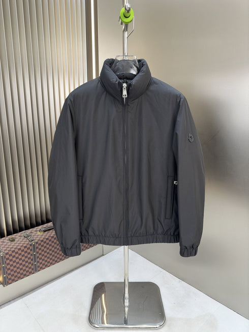 Moncler High-Collar Zip-Front Coat