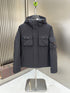 Zegna Hooded Utility Coat with Orange Trim