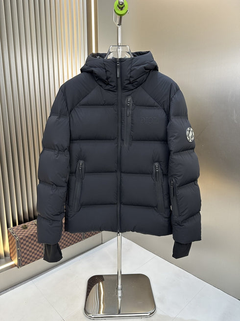 Dior Black Hooded Quilted Puffer Jacket