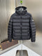 Moncler Black Hooded Quilted Puffer Coat