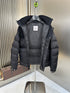 Moncler Black Hooded Quilted Puffer Coat