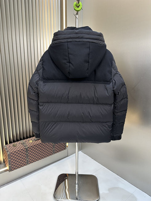 Moncler Black Hooded Quilted Puffer Coat