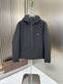 Prada Dark Grey Hooded Puffer Jacket