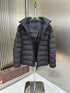 Moncler Black Hooded Quilted Puffer Coat