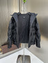 Fendi Black Hooded Tonal Geometric Puffer Jacket