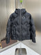 Fendi Black Hooded Tonal Geometric Puffer Jacket