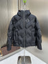 Fendi Black Hooded Tonal Geometric Puffer Jacket