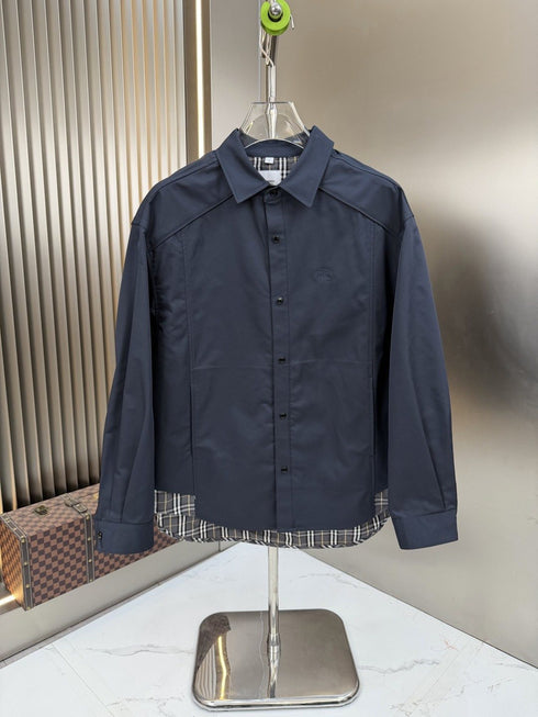 Burberry Plaid-Lined Button-Front Jacket