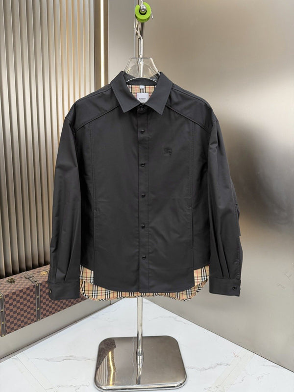 Burberry Plaid-Lined Button-Front Jacket