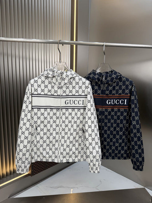 Gucci Hooded Contrast Stripe Jacket
