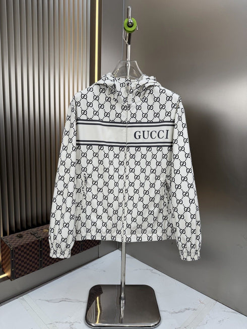 Gucci Hooded Contrast Stripe Jacket