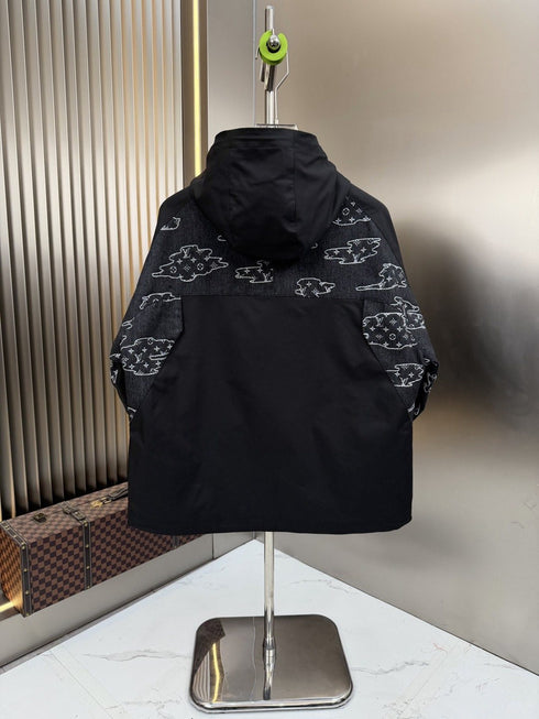LV Hooded Graphic Panel Jacket