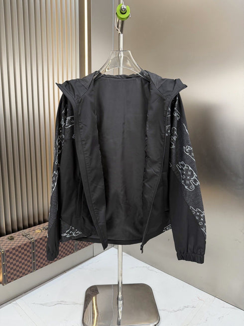 LV Hooded Graphic Panel Jacket