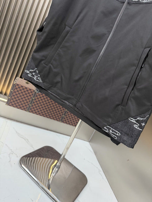 LV Hooded Graphic Panel Jacket