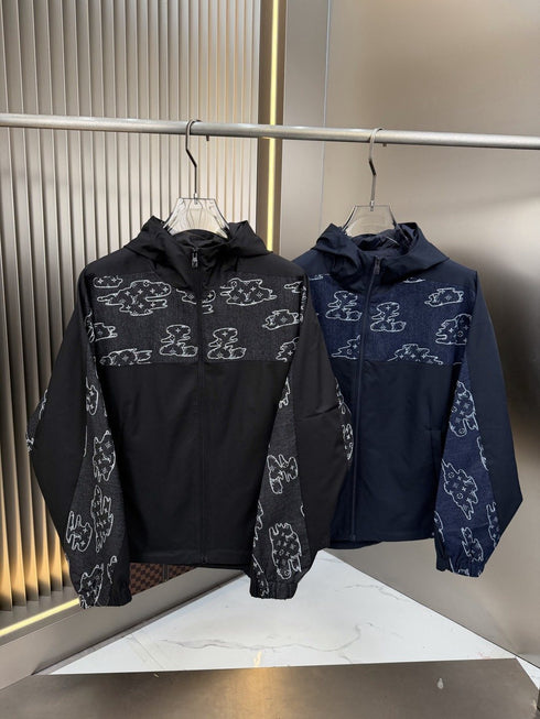 LV Hooded Graphic Panel Jacket
