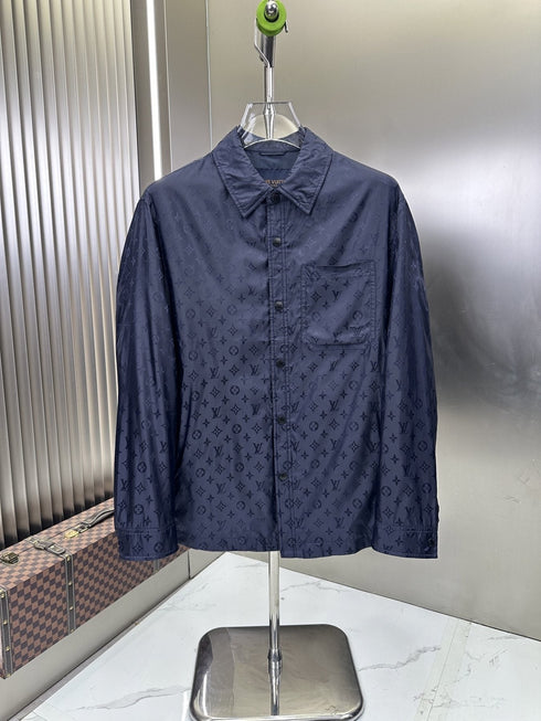 LV Tonal Pattern Button-Front Jacket